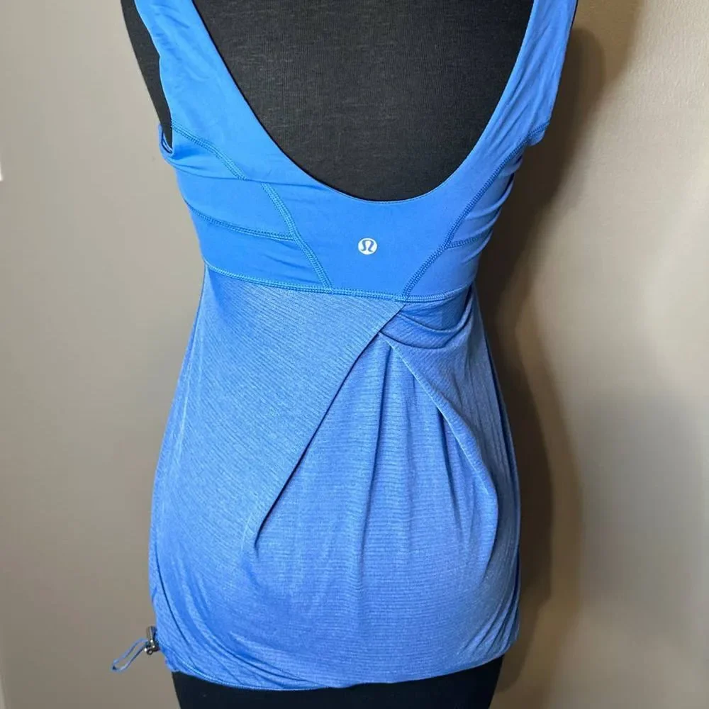 LULULEMON Tank‎ Top Women’s Size 4 Blue With Drawstring On Side - sz 4